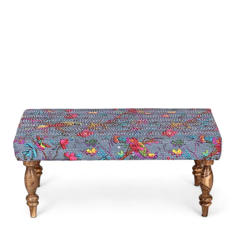 Daxor Sheesham Wooden Bench with Stools (Grey) - Three Piece Set media 4