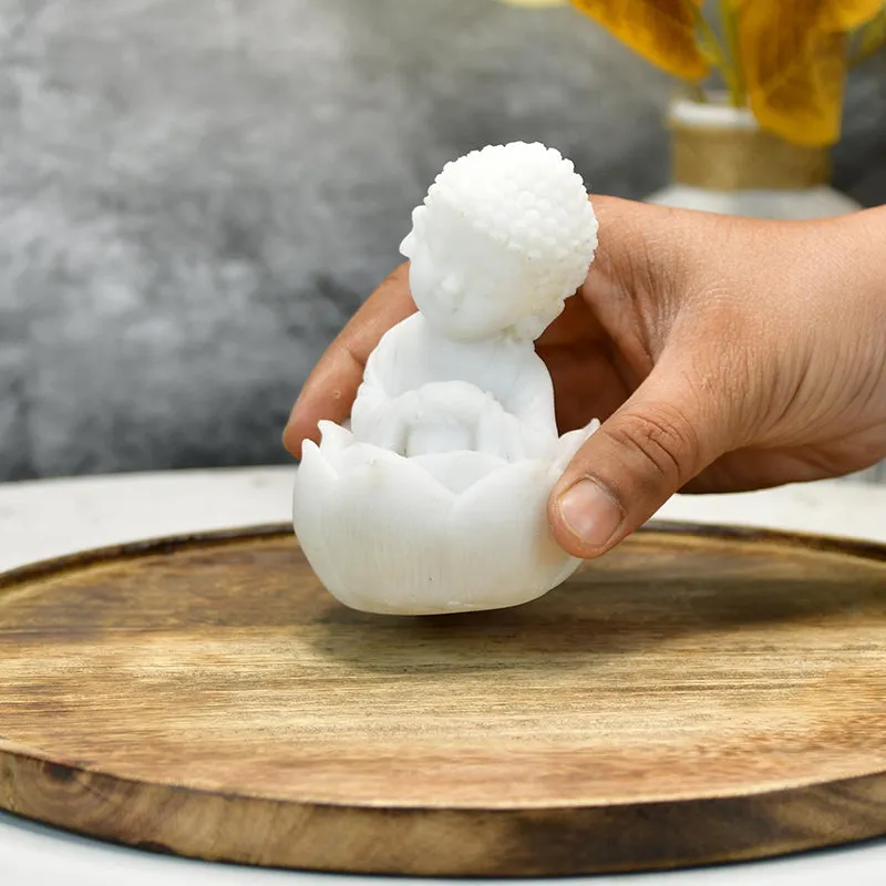 Baby Buddha In Lotus Resin Idol media 4