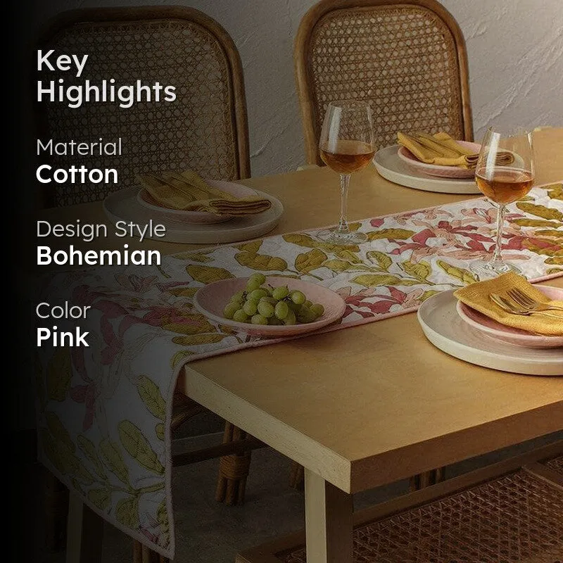 Senjana Cotton Table Runner - Pink media 2