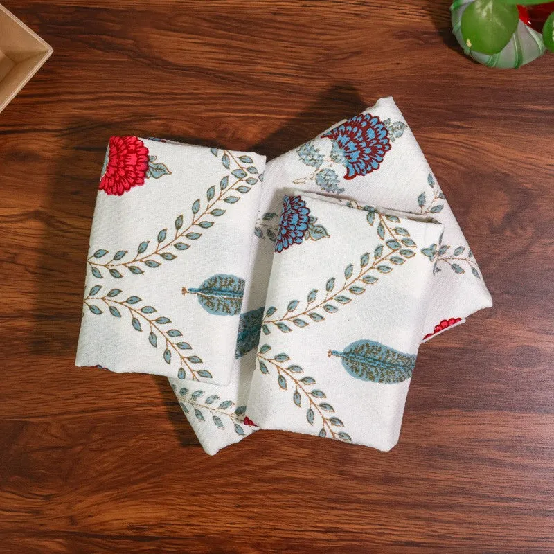 Desert Bloom Cotton Towels (Blue) - Three Piece Set media 1