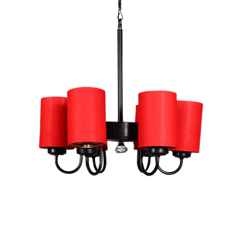 Viya Cylindrical Ceiling Lamp - Red media 3