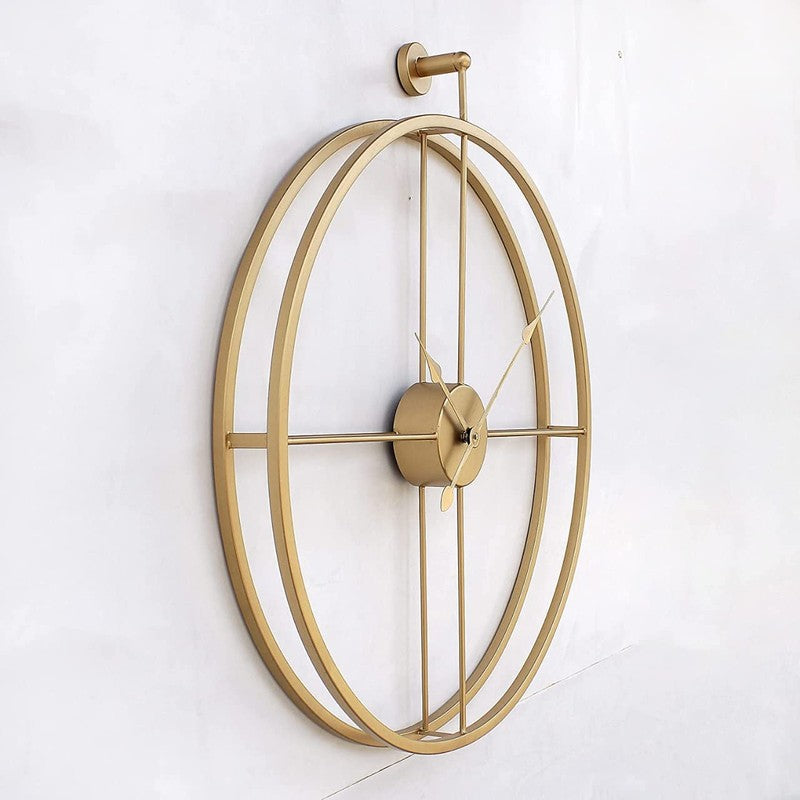 Ticks Silent Wall Clock - Gold media 3