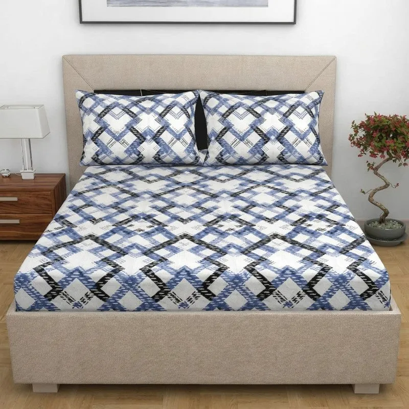 Inter Grid Cotton Bedsheet - 300 TC media 3