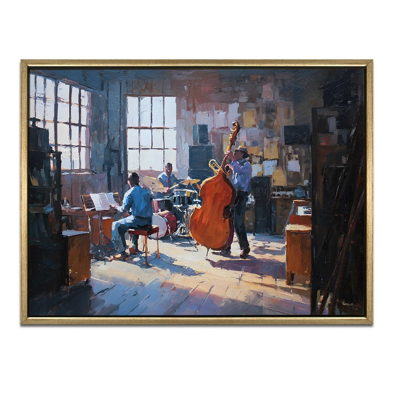 Jazz Circle Canvas Wall Painting With Frame media 3