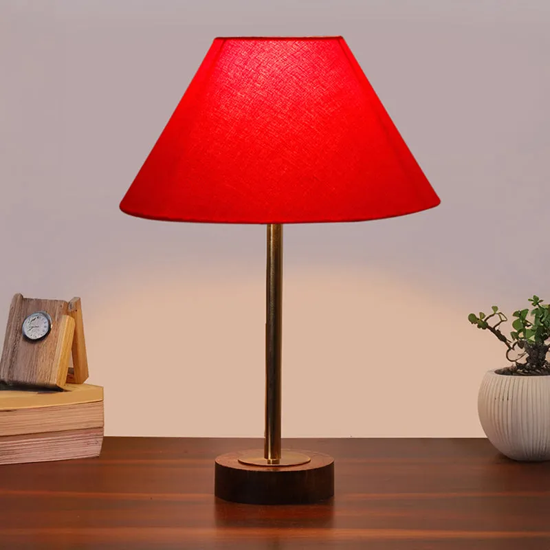 Cotin II Rodin Wooden Table Lamp - Red,Gold,Brown media 2