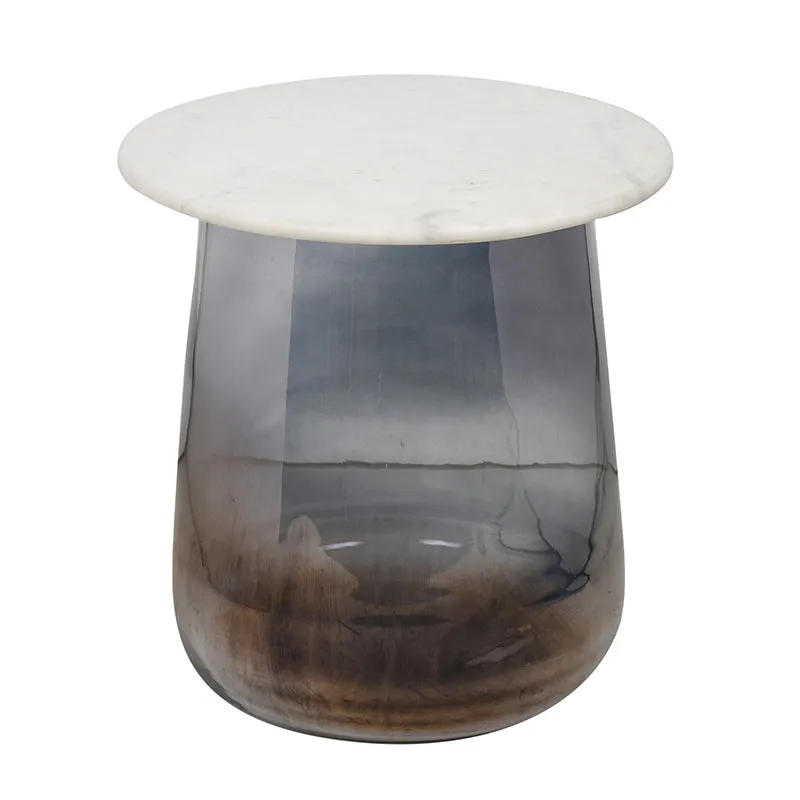 Crystena Marble & Glass Side Table - Grey media 6