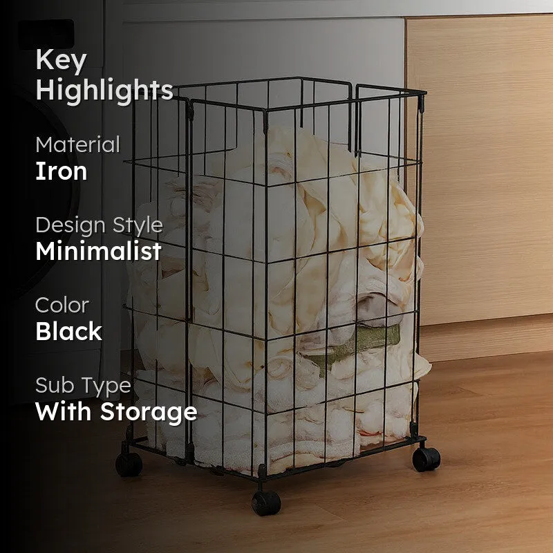 Tidygo Foldable Iron Laundry Basket - Black media 2