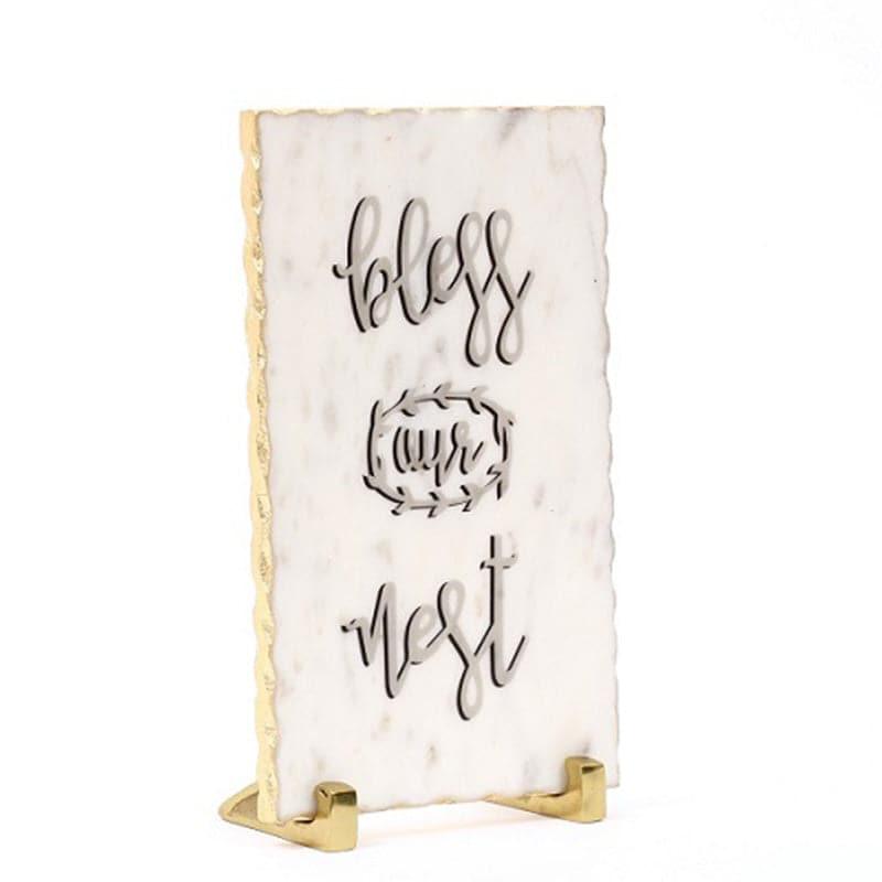 Bless Our Nest Hand Painted Marble Showpiece media 3