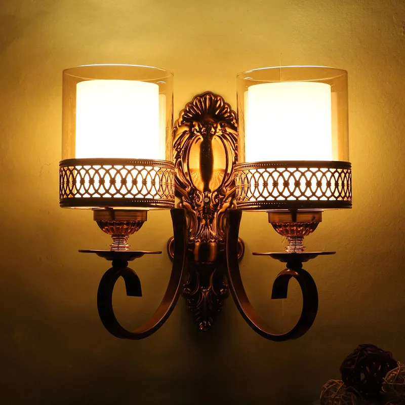 Flax Iron Wall Lamp With Glass Shade media 4