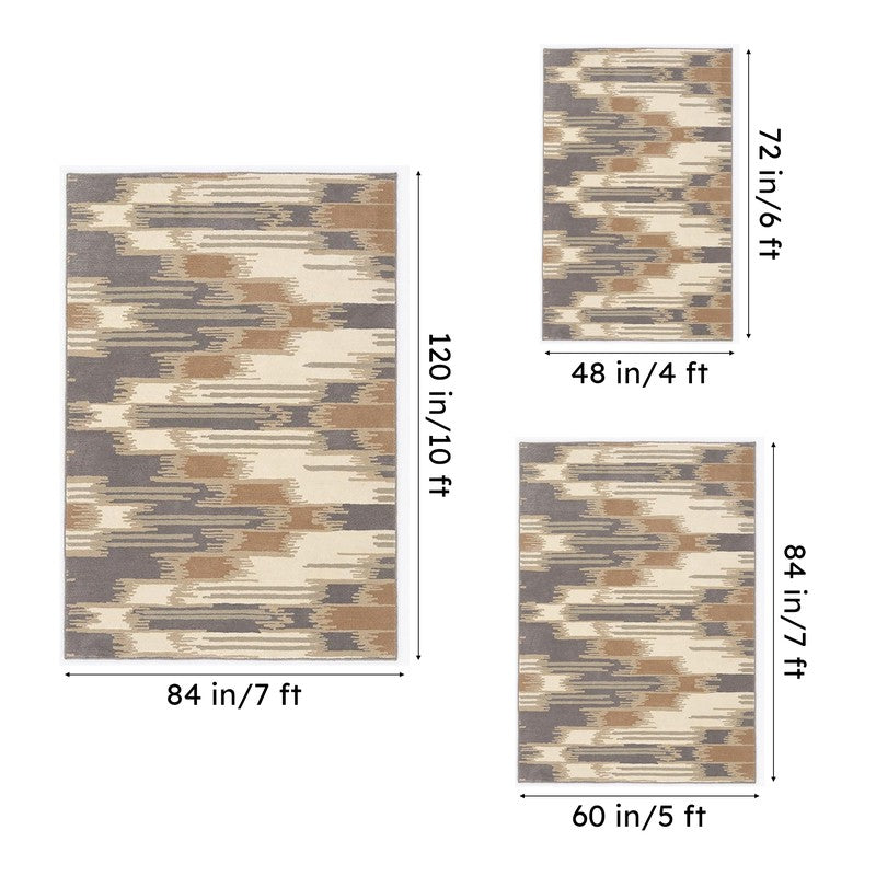 Cirdan Abstract Wool & Nylon Carpet -  Brown & Grey media 13