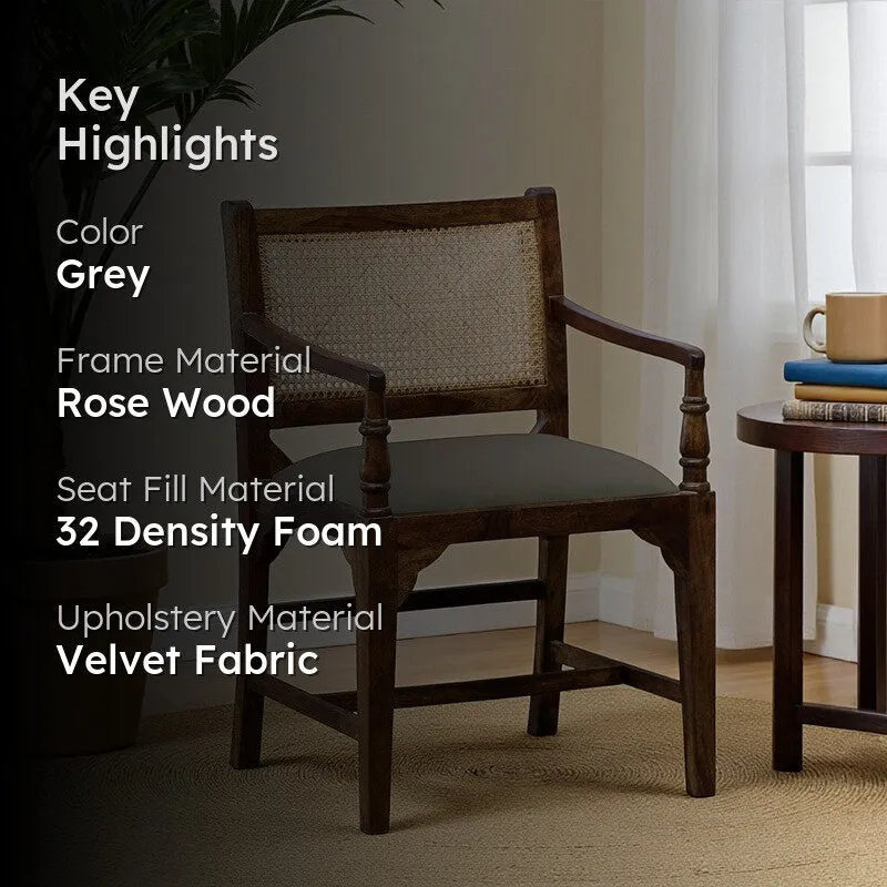Stackon Rose Wood Accent Chair - Grey media 2