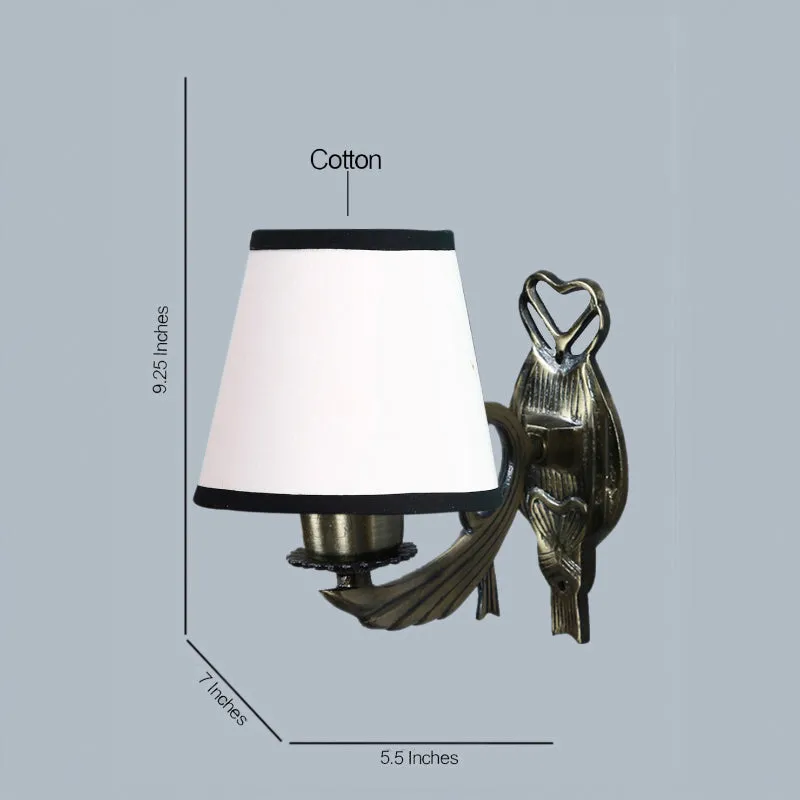 Love Gleam Atva Conical Fabric & Metal Wall Lamp - White & Black media 4