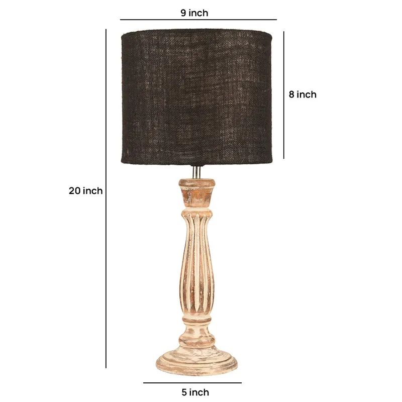 Whittle Glow Fabric Table Lamp - Black,Brown media 5