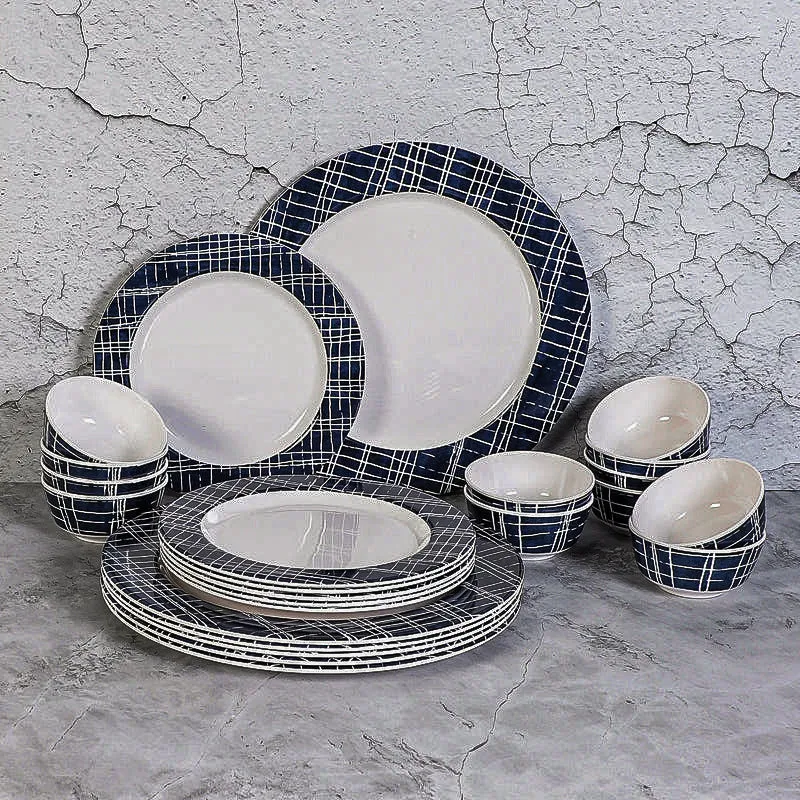 Triva Checkered Dinner Plate - 24 Piece Set media 1