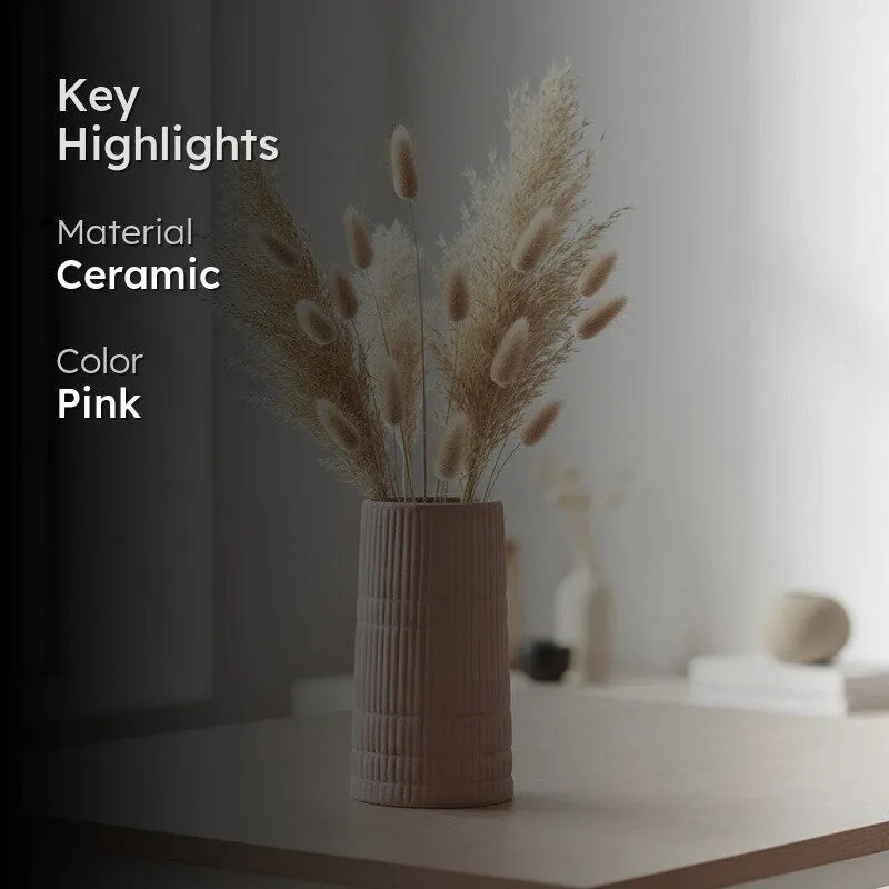 Soft Rose Textured Ceramic Vase media 2