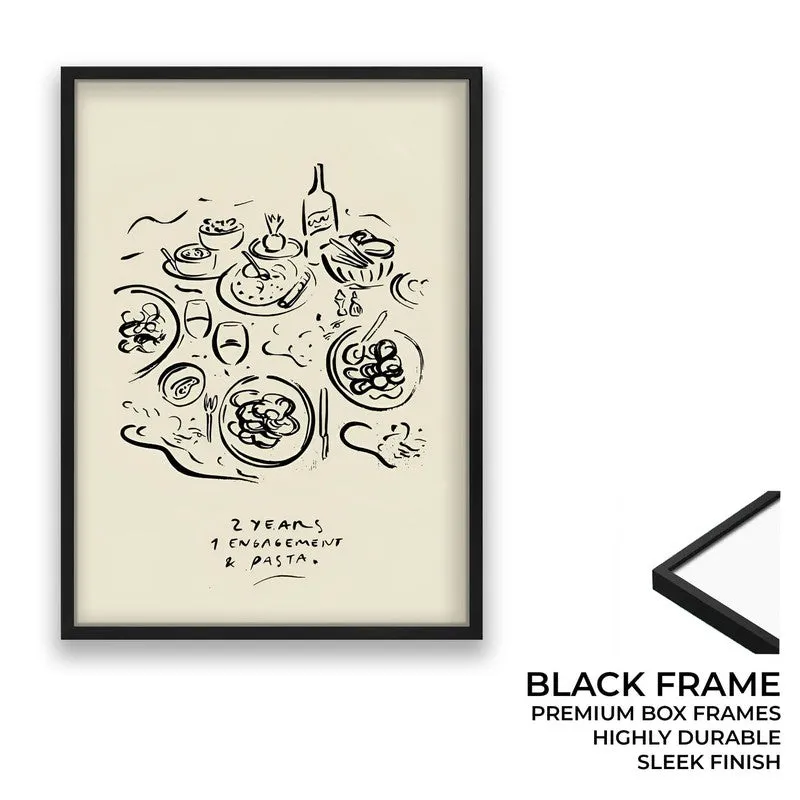 Abstract Dining Archival Canvas Wall Art - Black media 8