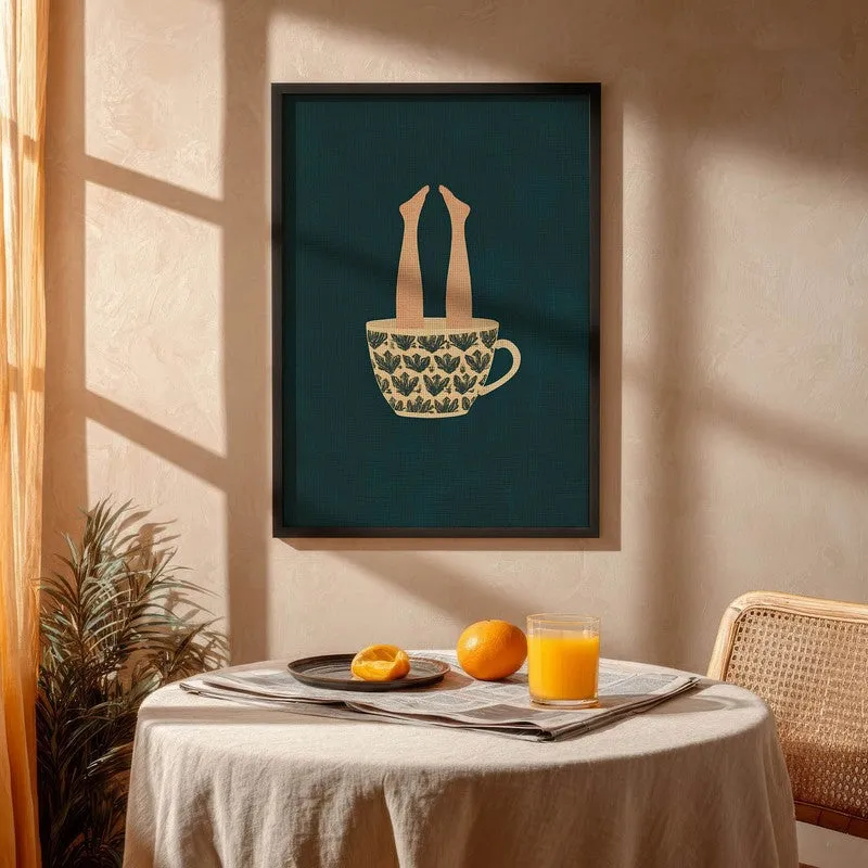 Sip & Drown Archival Canvas Wall Art - Black media 4
