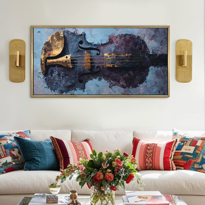 Indigo Strings Canvas Wall Art