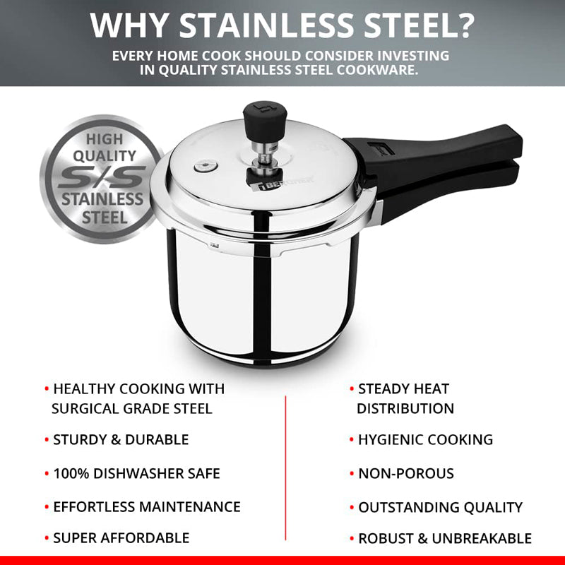 Bergner Stainless Steel Pressure Cooker With Outer Lid - 5000 mL media 6