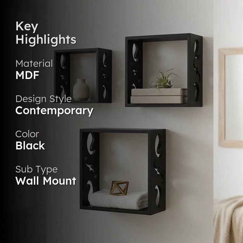 Tenby Floating Wall Shelf (Black) - Set Of Three media 2