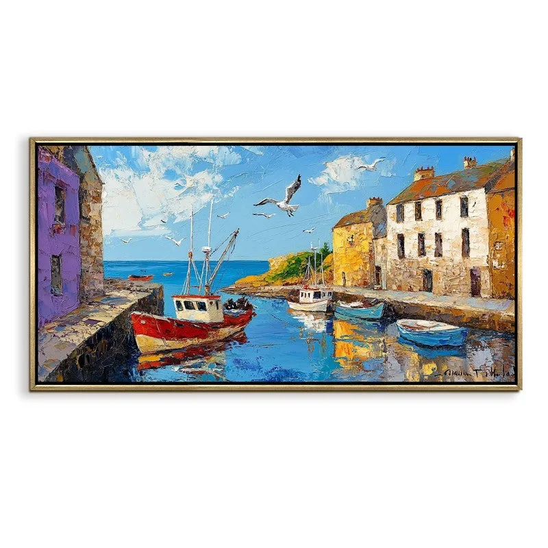 Wharf Dreams Canvas Wall Painting With Frame media 3