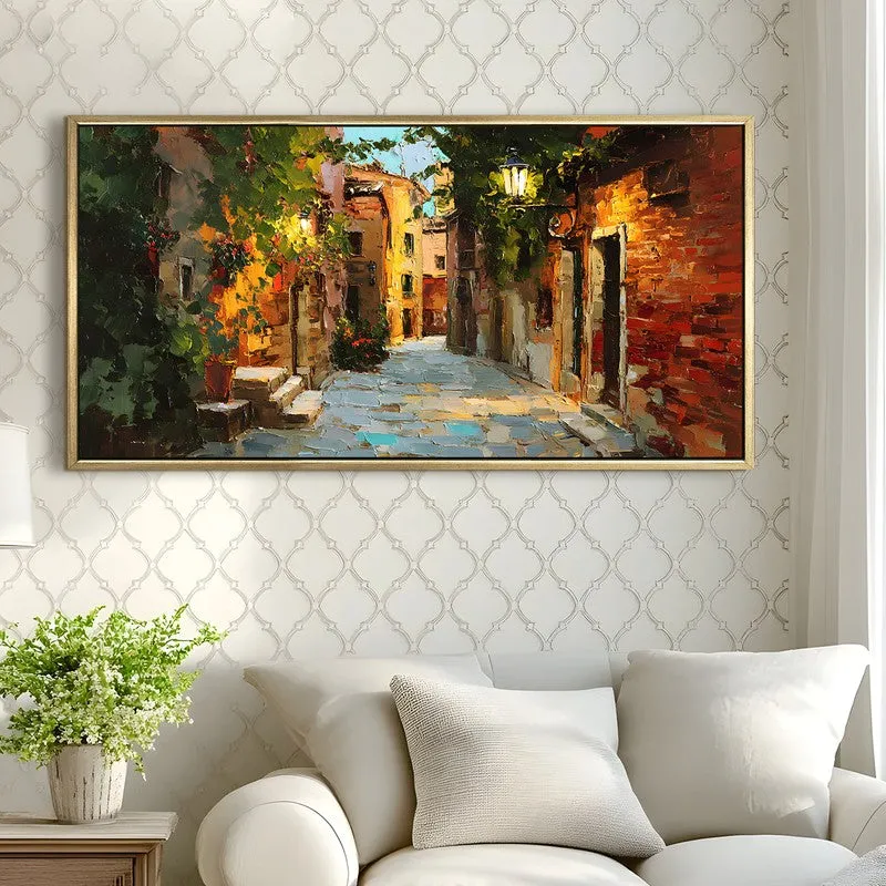 Alleyway Canvas Wall Painting With Frame media 4