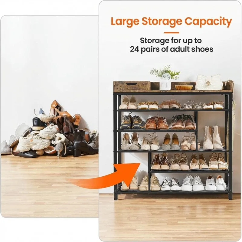Prism Metal Shoe Rack - Black,Brown media 5