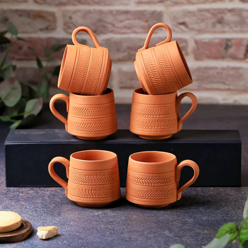 Claysip Terracotta Tea Cup (160 mL Each) -  Set of Six media 5