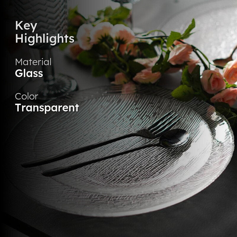 Mistware Frosted Glass Plate Set - Four Piece Set media 2