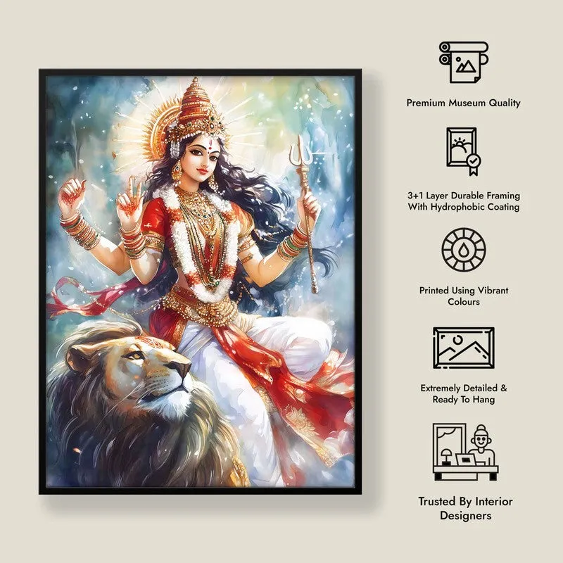 Radhe Gopalam Spiritual Archival Paper Wall Painting With Frame - Black media 8