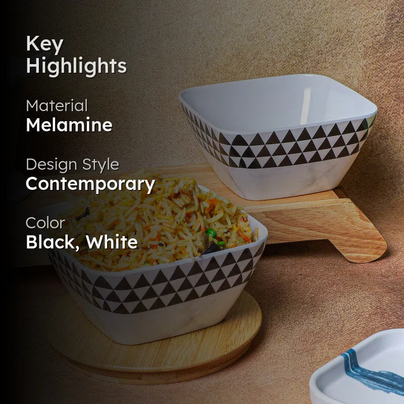 Mivono Melamine Snack Bowl (Black/1020 mL) - Set Of Two media 2