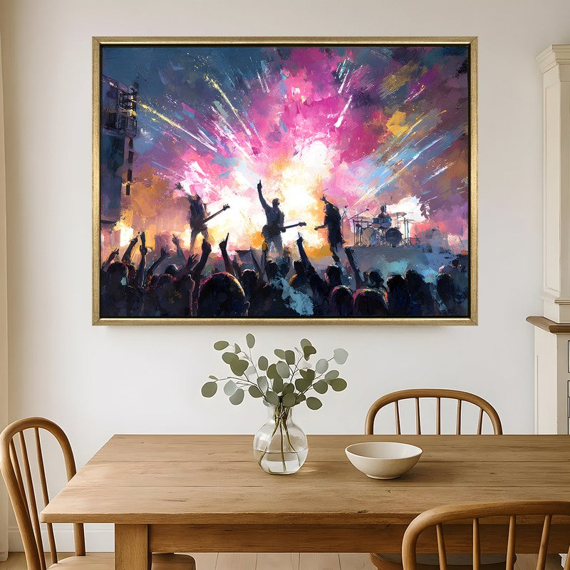 Firework Symphony Canvas Wall Painting With Frame
