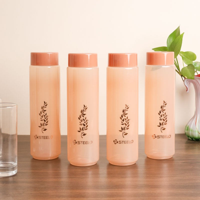 HydraBloom Beige Clear PET Bottle (1000 mL Each) - Set Of Four - 1000 mL
