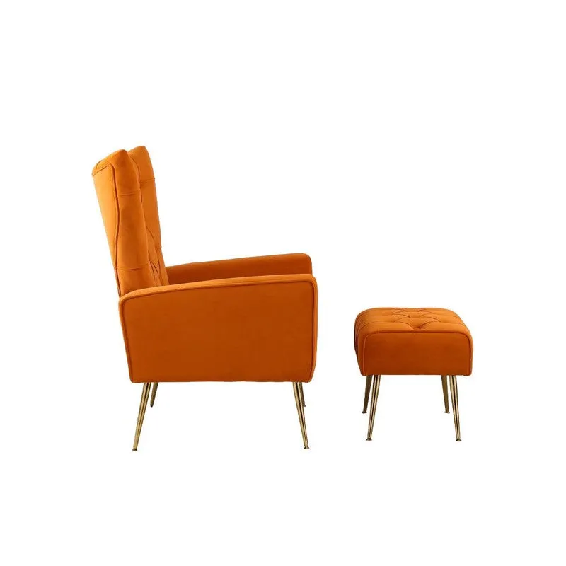 Simplex Neem Wood Lounge Chair (Orange) - Two Piece Set media 7