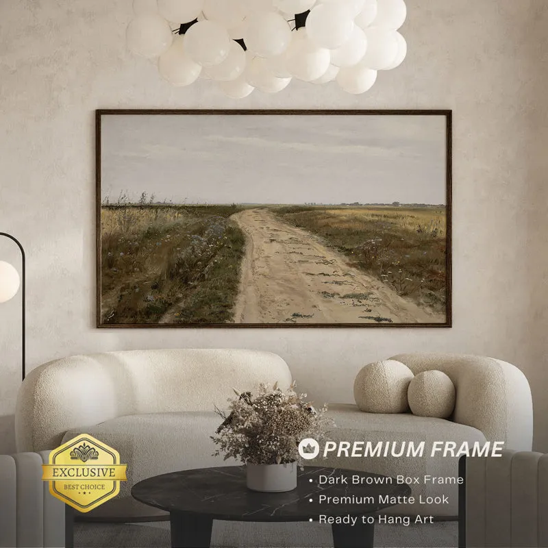 Desolate Road Wood Wall Art With Frame - Black media 3