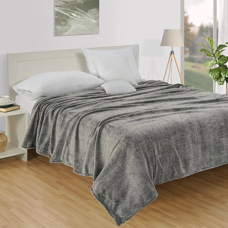 Swayam Molly Solid Blanket (Grey) - 240 GSM media 1