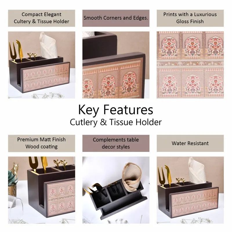Rustic Wooden Cutlery Holder media 5