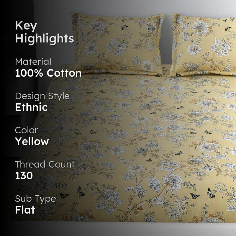Soleli Floral  Cotton Bedsheet - 130 TC media 2