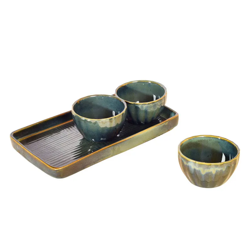 Infantof Ceramic Serving Bowl With Tray - Four Piece Set media 3