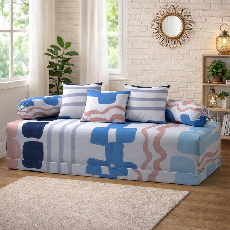 Tesselar Printed Diwan Set - Six Piece Set