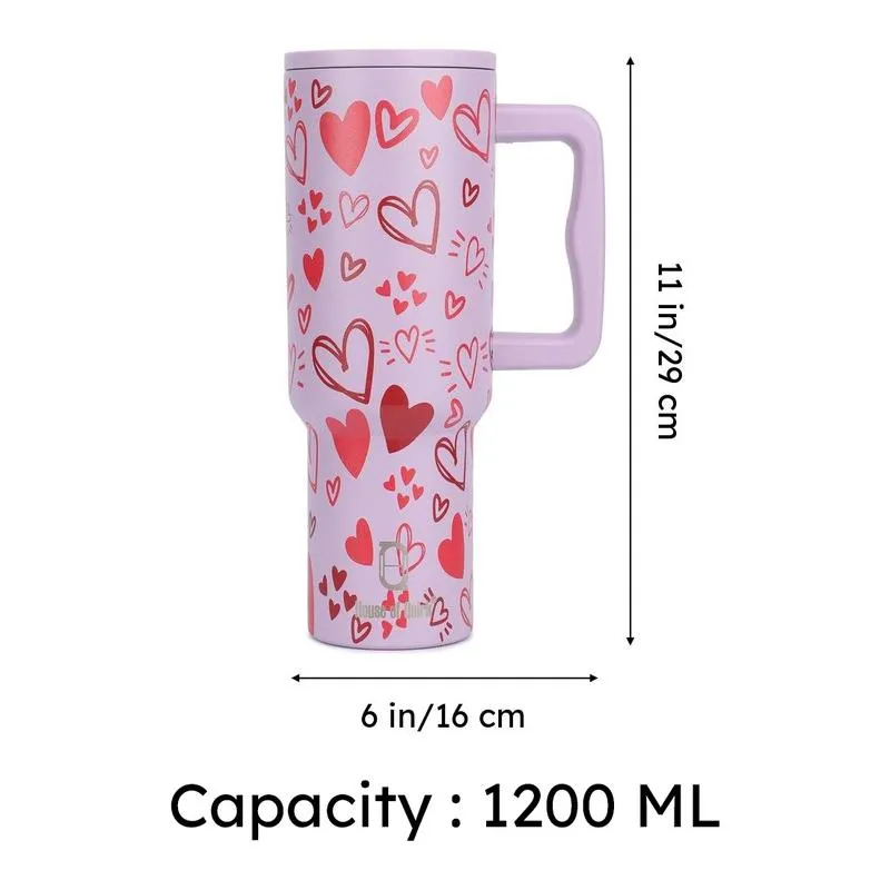 Amour Heart Stainless Steel Tumbler - 1200 ML media 10