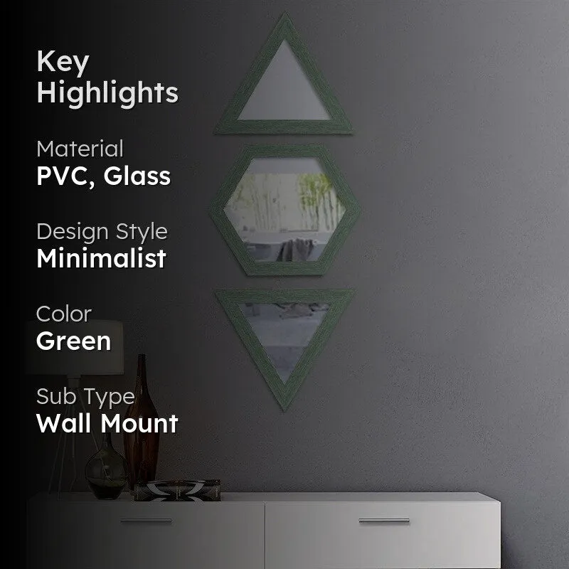 Zentry Wall Mirror With PVC Frame - Set of Three media 2