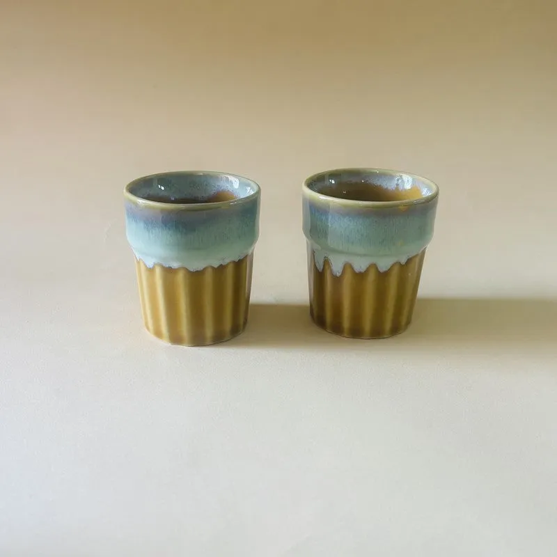 Handcrafted Ceramic Kulhads (Mustard/70 mL Each) - Set of Two media 5