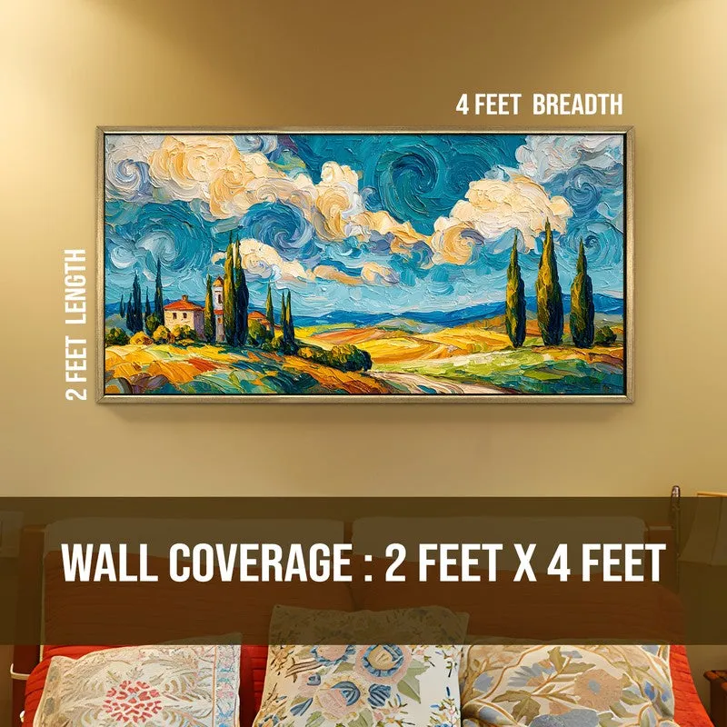 Wandering Skies Canvas Wall Painting With Frame media 8