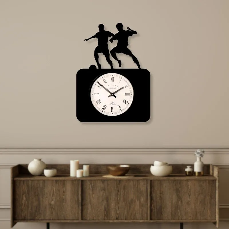 Player Steel Analog Wall Clock - Black media 3