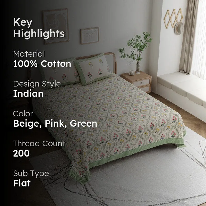 IndieFlora Cotton Bedsheet - 200 TC media 2
