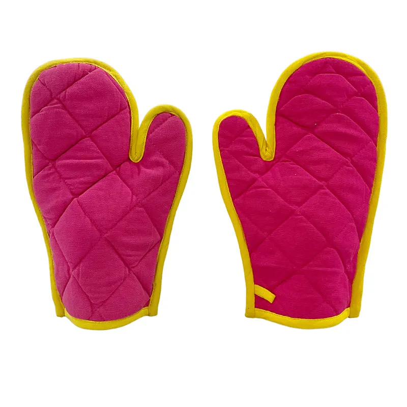 Swayam Teplo Kitchen Gloves (Pink & Yellow) - Set Of Two media 4