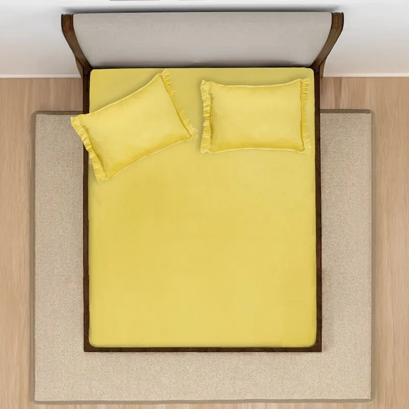 Mono Magic Cotton Bedsheet (Yellow) - 300 TC media 3