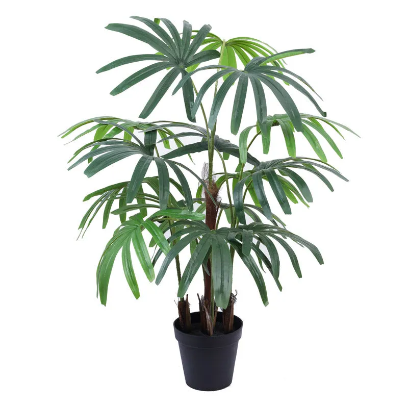 Artificial Realistic Rhapis Palm Tree With Black Plastic Pot - 4.9 Feet media 6
