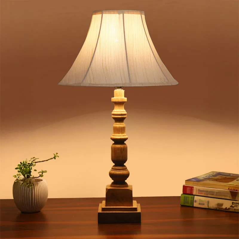 Twistra II Arbor Wooden Table Lamp - White,Brown media 1